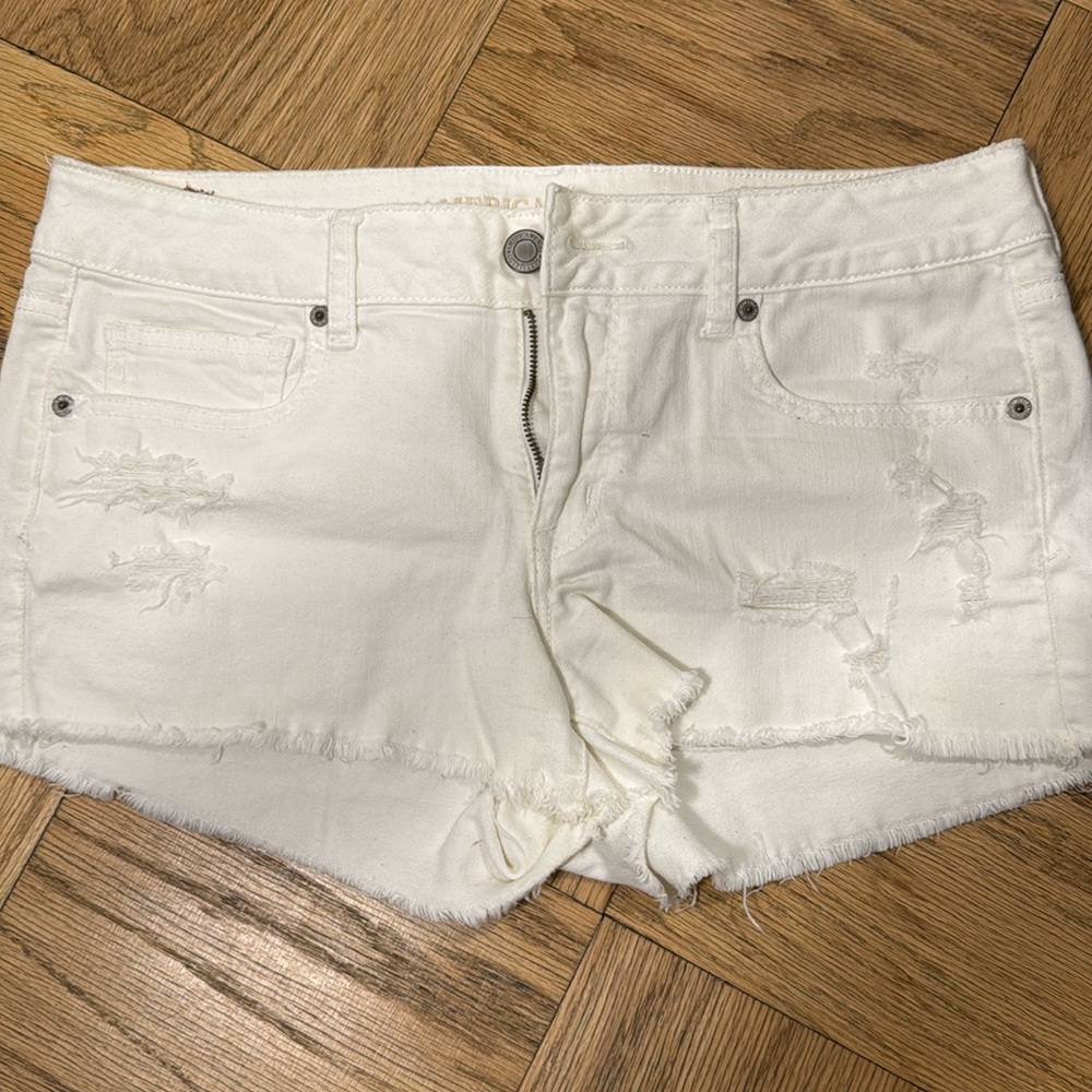 American Eagle White Denim Shorts